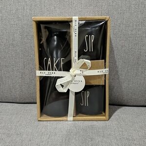 Rae Dunn Sake Pitcher and Cups 3pcs